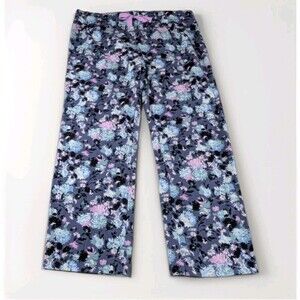 Vera Bradley Pajama Pants Women's XL Chrysanthemum Crush Floral Blue Flannel
